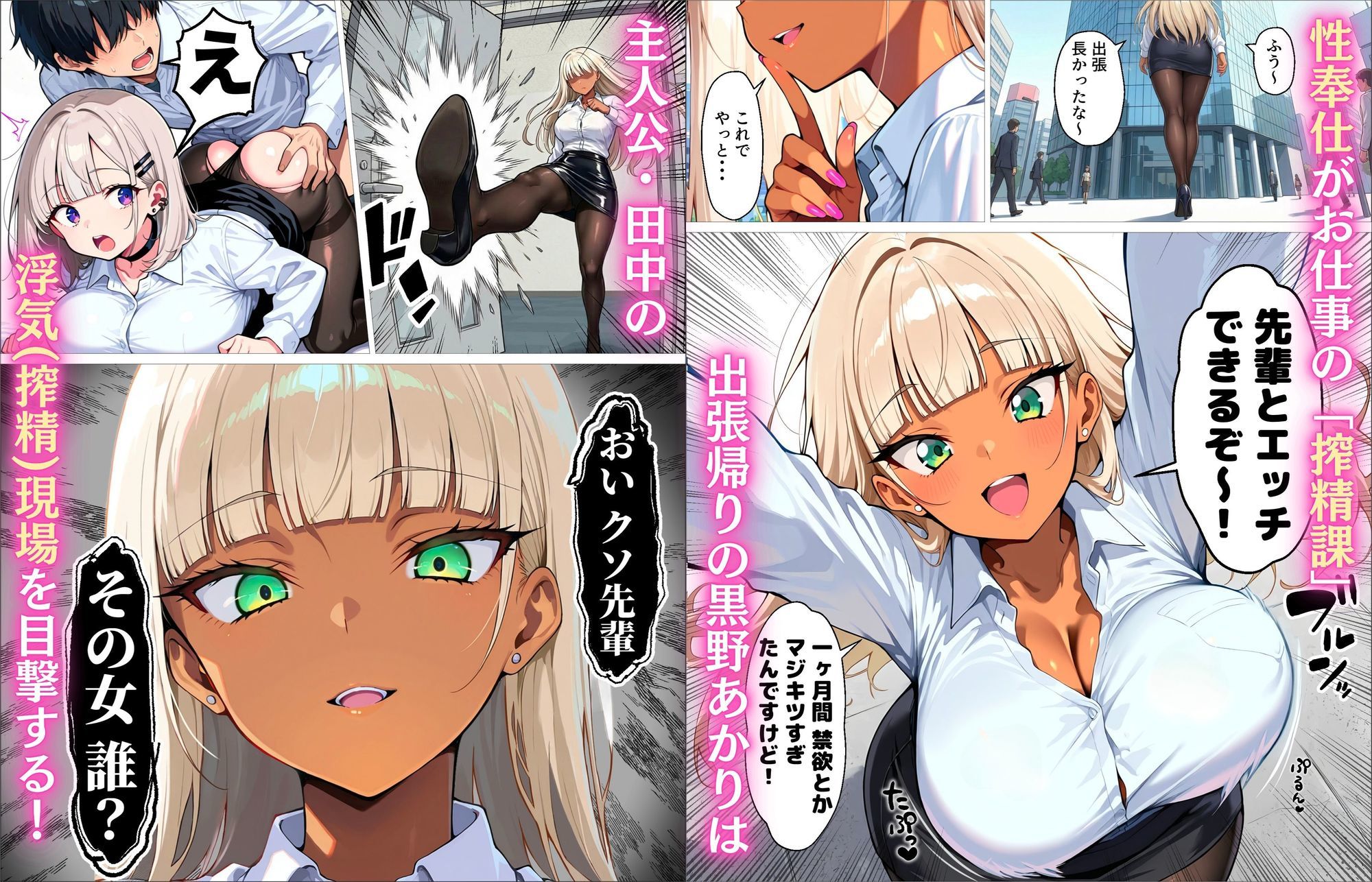 新卒の黒ギャルとダウナーギャルが「2人で」搾精してくれる話 無料サンプル画像1